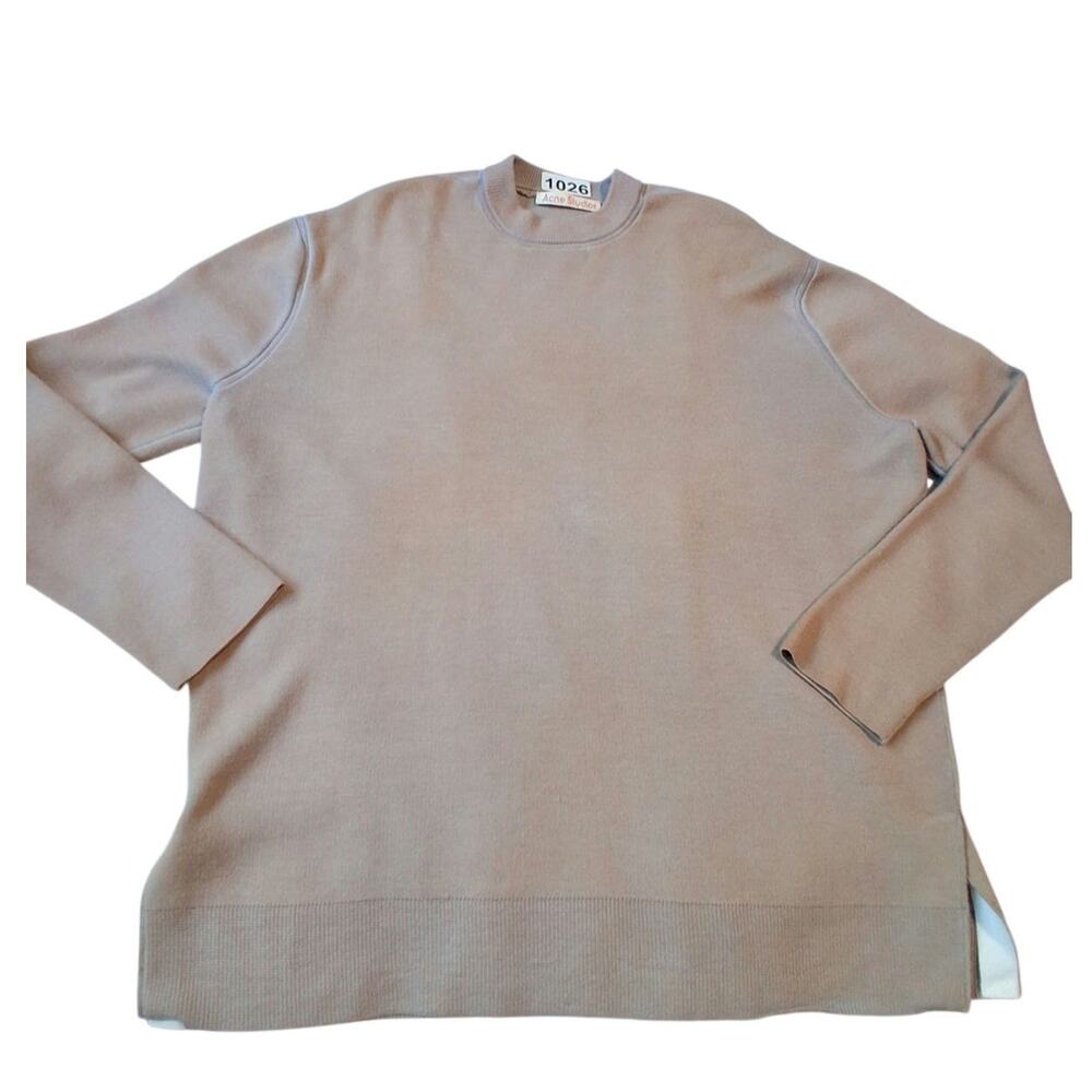 Acne Studio Women's XXL Quiet Luxury Wool Blend Minimalist Boxy‎ Preppy Sweater